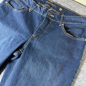 Faded Glory Womens Straight Leg Dark Wash Denim Jeans Size 16P